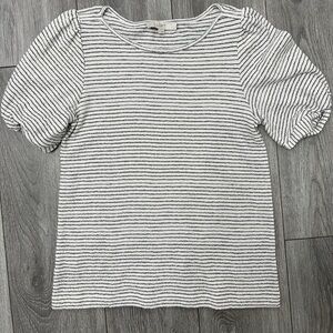 Loft Striped Puff Sleeve Shirt